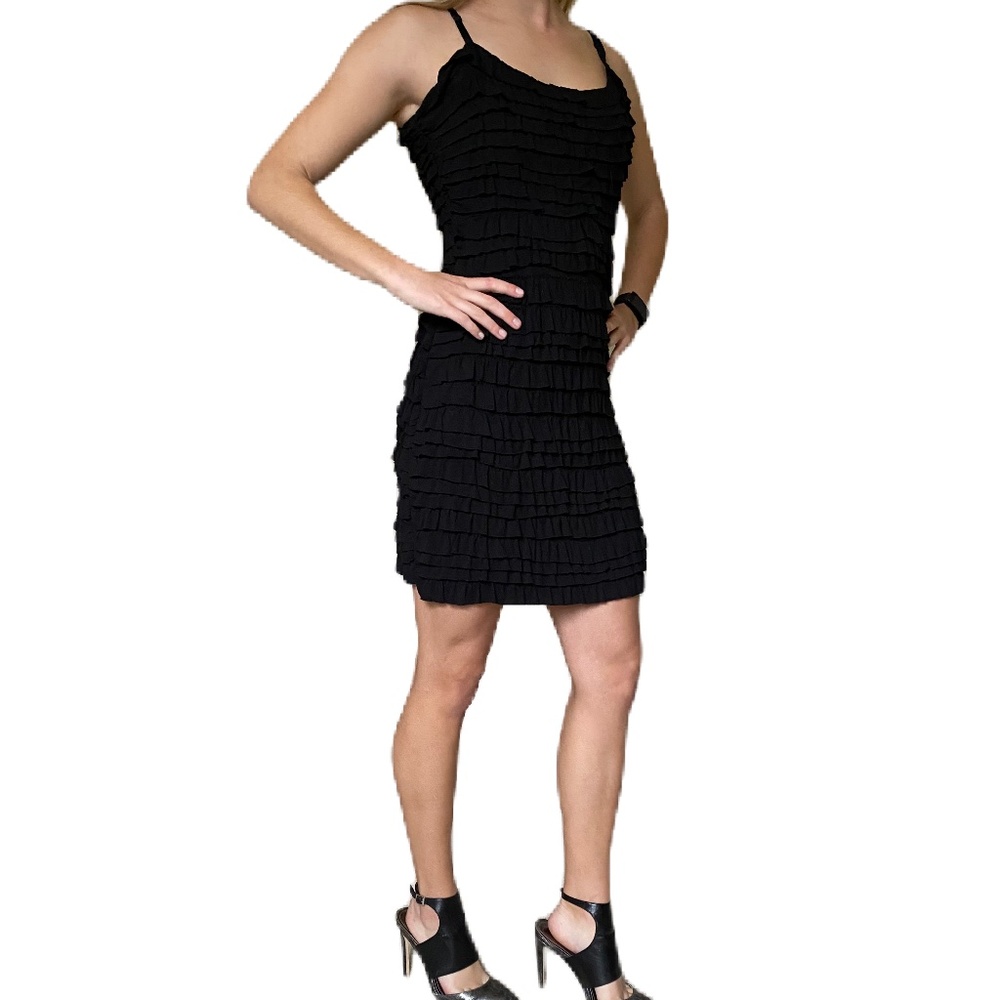Bailey 44 dress ruffle spaghetti strap black Medium